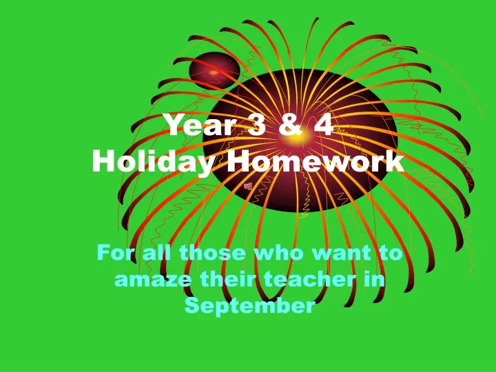 year 3 4 holiday homework