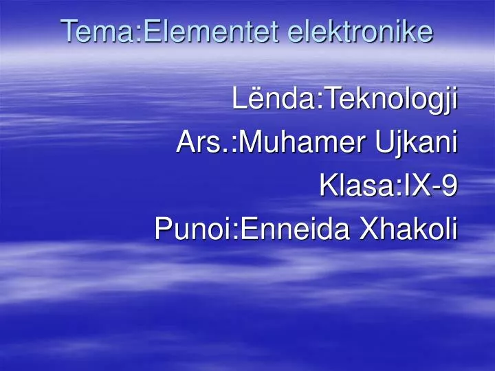 tema elementet elektronike