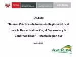 TALLER: - slide 1