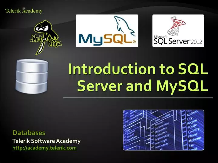 introduction to sql server and mysql