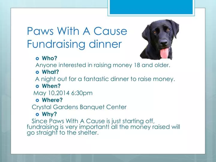 paws with a cause fundraising dinner