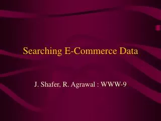 Searching E-Commerce Data