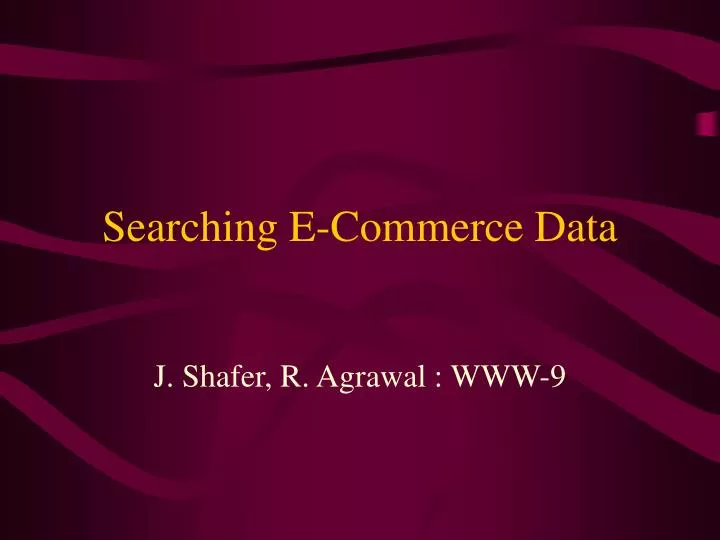 searching e commerce data