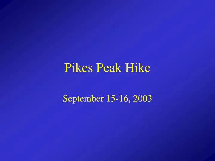 pikes peak hike