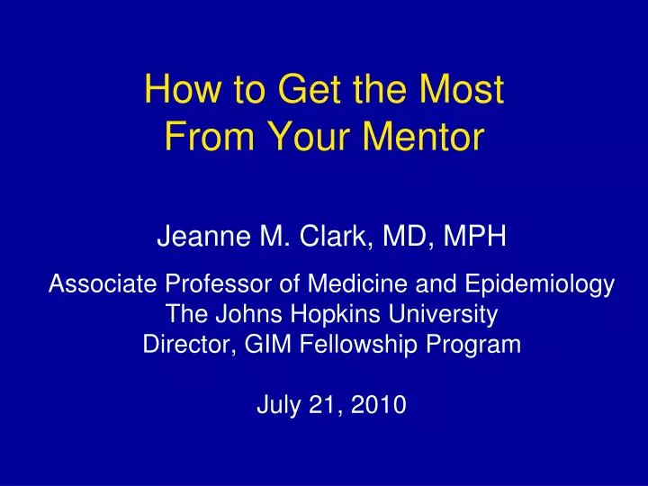 how to get the most from your mentor