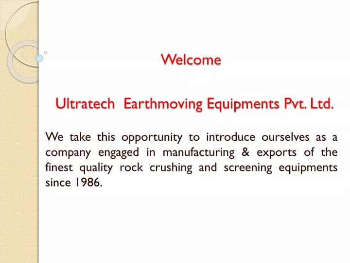 ultratech earthmoving equipments pvt ltd