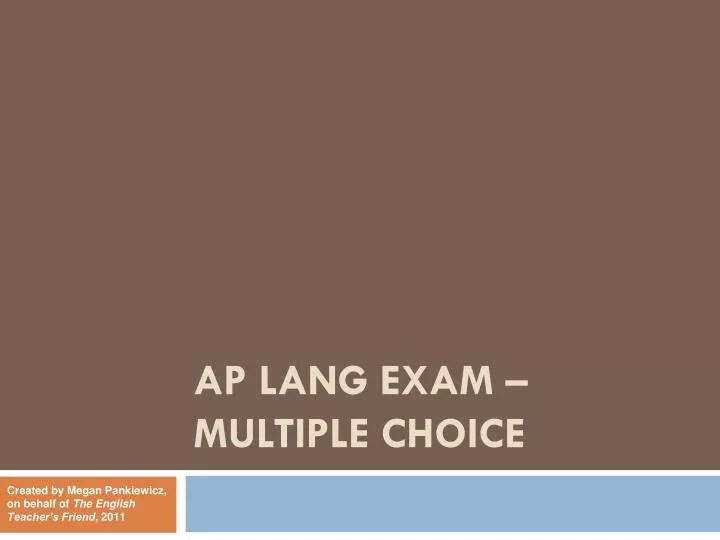 ap lang exam multiple choice