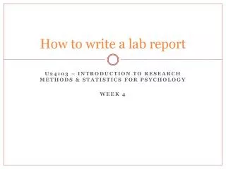 How to write a lab report