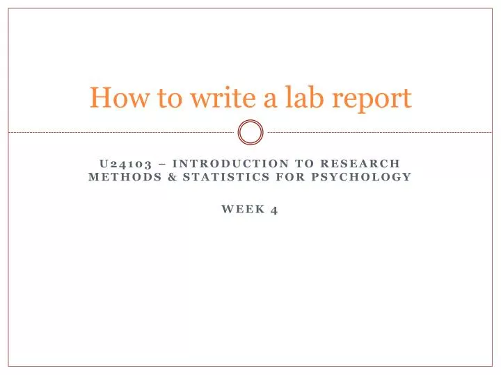 how to write a lab report