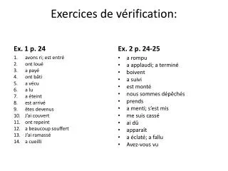 exercices de v rification