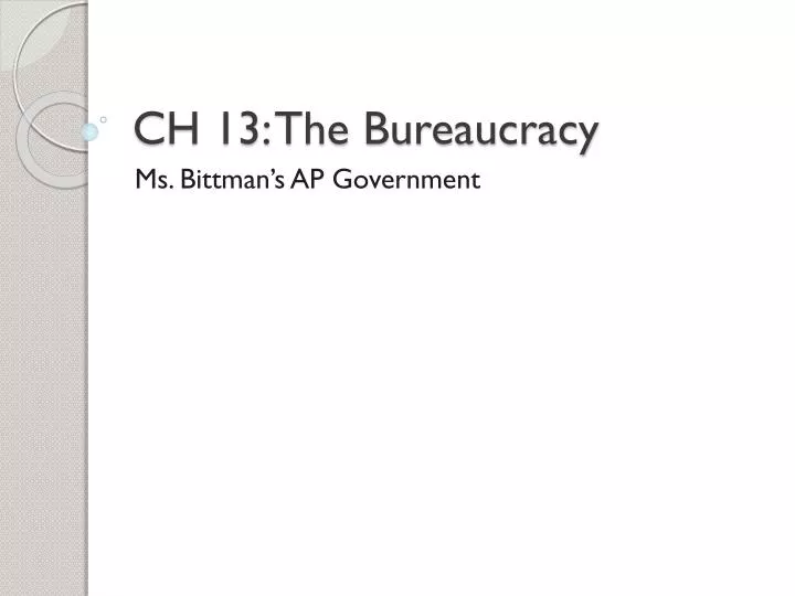ch 13 the bureaucracy