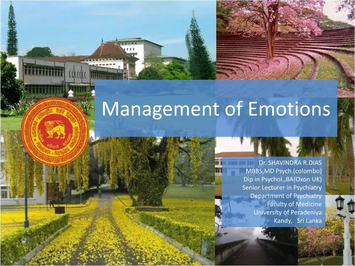 management of emotions