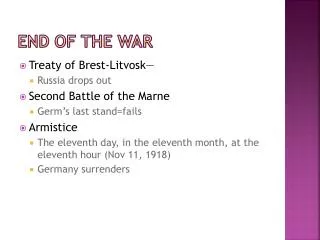 End of the War