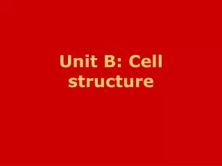 Unit B: Cell structure