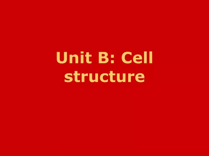 unit b cell structure