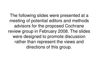 Cochrane Public Health Review Group: Study Searching