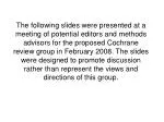 Proposals for a Specialized Study Register in Cochrane Public Health Reviews - slide 1