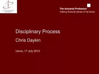 Disciplinary Process Chris Daykin