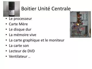 boitier unit centrale