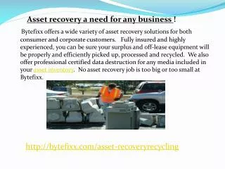 Asset recovery a need for any business !