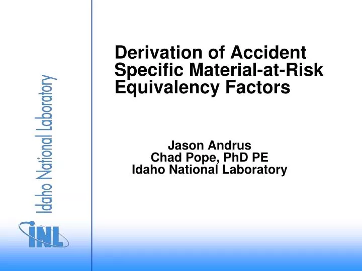 derivation of accident specific material at risk equivalency factors
