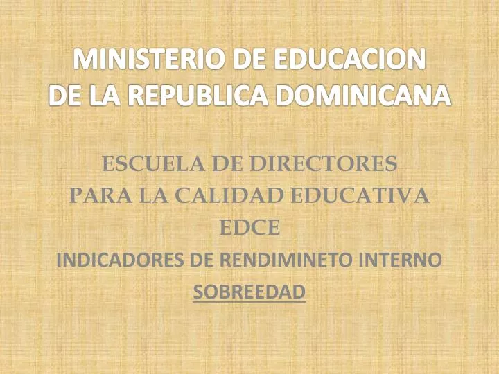 ministerio de educacion de la republica dominicana