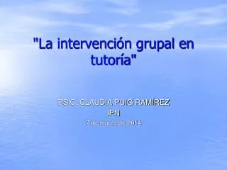 la intervenci n grupal en tutor a