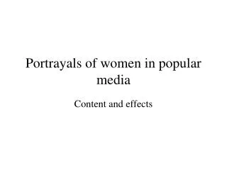 Portrayals of women in popular media