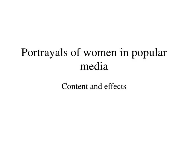 portrayals of women in popular media