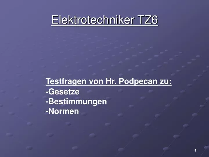 elektrotechniker tz6