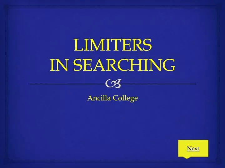 limiters in searching