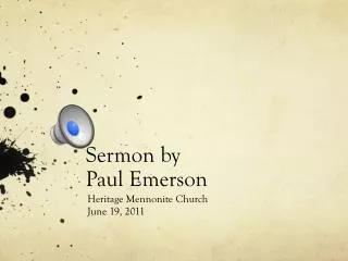 Sermon by Paul Emerson
