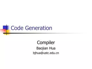 Code Generation