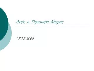 artie z tajemstv karpat