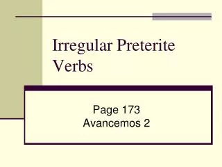 irregular preterite verbs