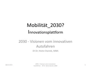 mobilit t 2030 i nnovationsplattform