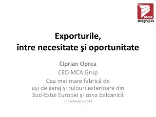 exporturile ntre necesitate i oportunitate