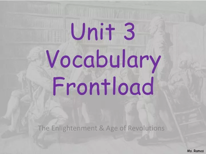 unit 3 vocabulary frontload