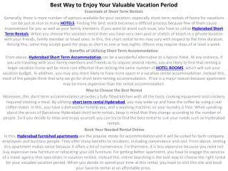 Best Way to Enjoy Your Valuable Vacation Period