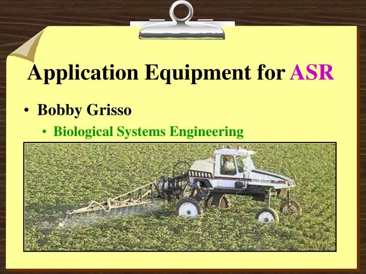 application equipment for asr