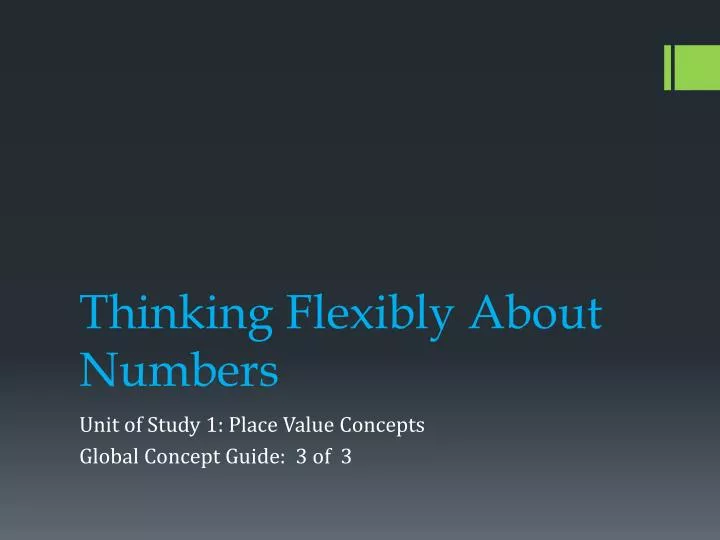 thinking flexibly about numbers