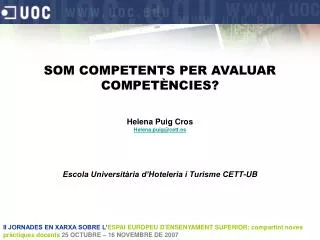 SOM COMPETENTS PER AVALUAR COMPETÈNCIES?