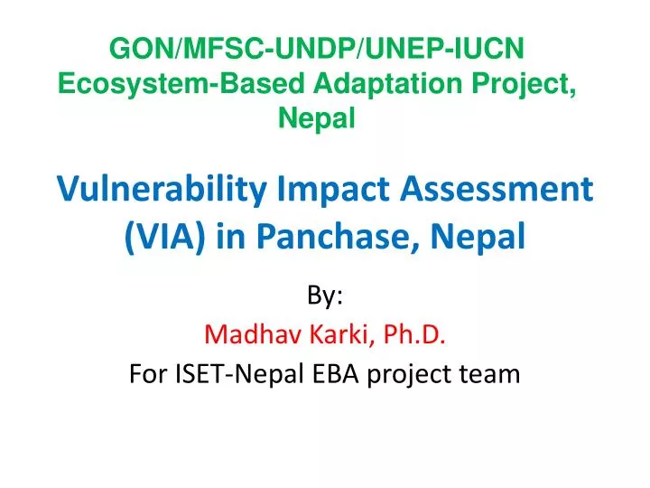 vulnerability impact assessment via in panchase nepal