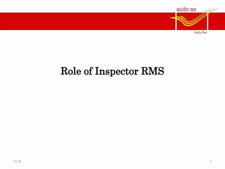 role of inspector rms