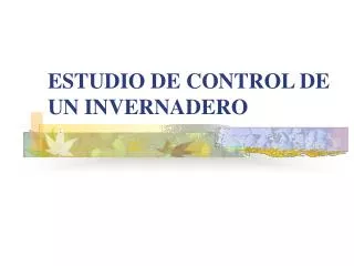 estudio de control de un invernadero