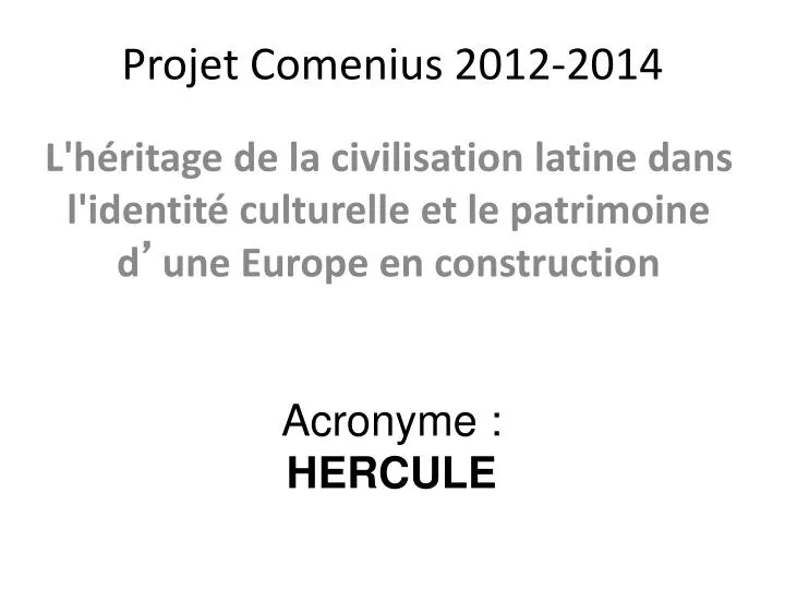 projet comenius 2012 2014