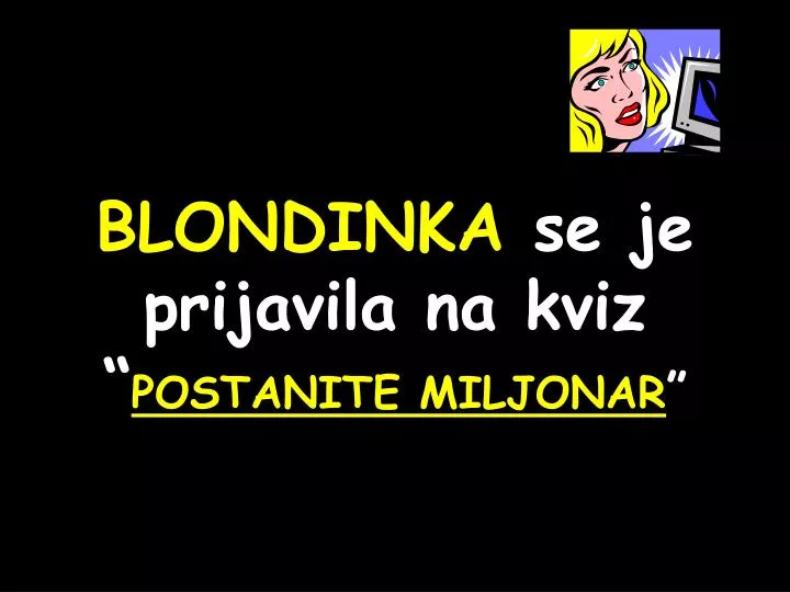 blondinka se je prijavila na kviz postanite miljonar