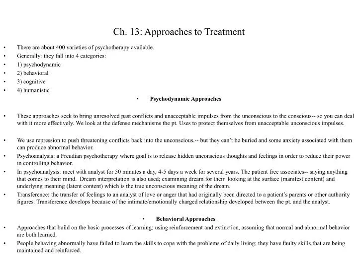 ch 13 approaches to treatment