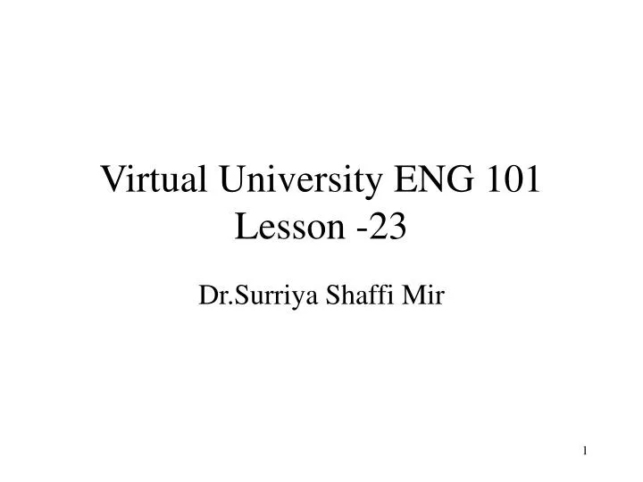 virtual university eng 101 lesson 23