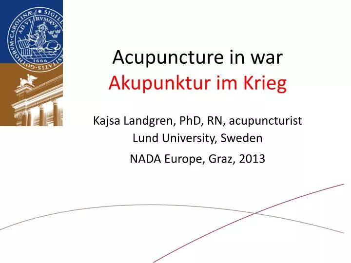 acupuncture in war akupunktur im krieg